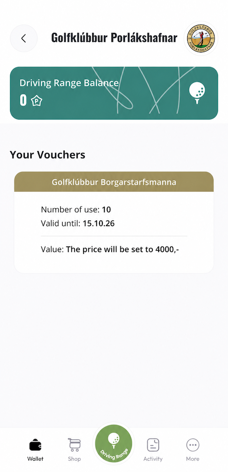 GolfNext voucher