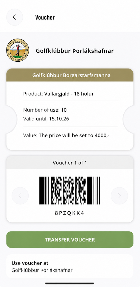 GolfNext voucher
